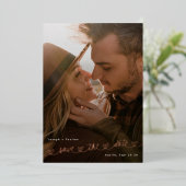 Sweet Hearts Photo Wedding Save The date Rose Gold 箔招待状 (立ち正面)