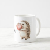 Sweet Hedgehog Love Heart コーヒーマグカップ (正面右)