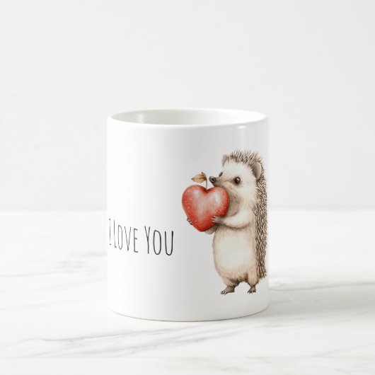 Sweet Hedgehog Love Heart コーヒーマグカップ (中央)