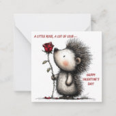 Sweet Hedgehog Valentine Card  ノートカード (正面)