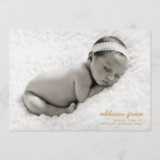 SWEET HELLO Birth Announcement //ゴールドフェイクフォイル 案内状