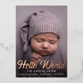 Sweet Hello World Foil誕生写真のお知らせ 箔招待状 (正面)