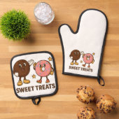 Sweet Heroes – クッキー&ドーナツのおいしい冒険 鍋つかみ&鍋敷きセット (トップダウン)