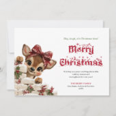 Sweet holiday baby reindeer festive greeting card シーズンカード (正面)