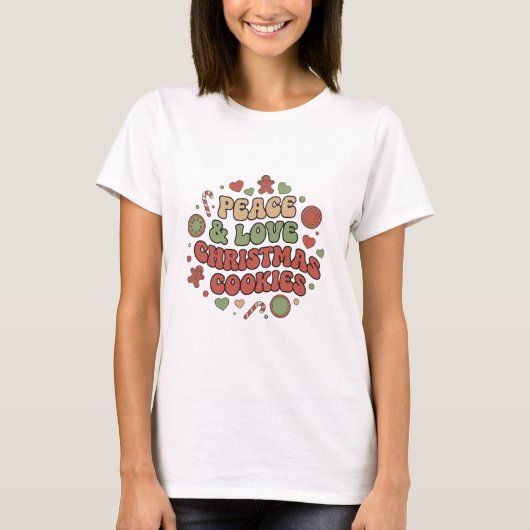 Sweet Holiday Vibes クリスマス Tシャツ (正面)