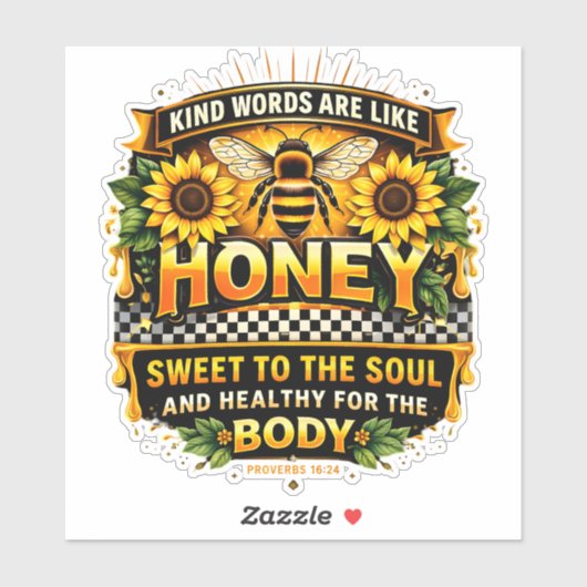 Sweet Honey | 箴言 16:24 ステッカー シール (シート)