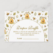 Sweet Honey Bee Baby Shower Diapper Raffle エンクロージャーカード (正面)