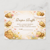 Sweet Honey Bee Baby Shower Diapper Raffle エンクロージャーカード (正面)