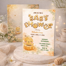 Sweet Honey Bee Baby Shower Invitation 招待状