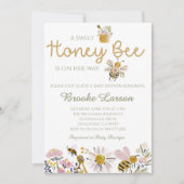 Sweet Honey Bee Baby Shower Invitation 招待状 (正面)