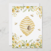 Sweet Honey Bee Floral Birthday Thank You 招待状 (裏面)