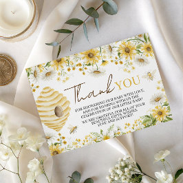 Sweet Honey Bee Floral Thank You Card エンクロージャーカード