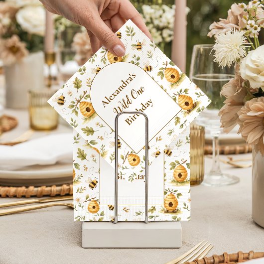 Sweet Honey Bee Wild One Birthday スタンダードカクテルナプキン