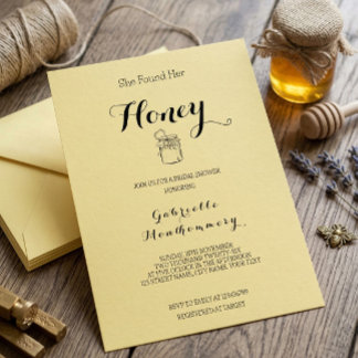 Sweet Honey Jar Butter Yellow She Found Her Honey 招待状