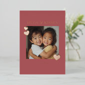 Sweet Hugs and Kisses Heart Photo 箔シーズンカード (立ち正面)