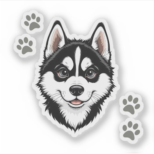 Sweet Husky Puppy Siberian シール (正面)