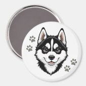 Sweet Husky Puppy Siberian マグネット (正面/裏面)
