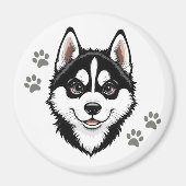 Sweet Husky Puppy Siberian マグネット (正面)