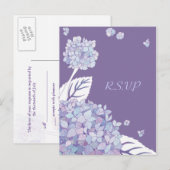 Sweet Hydrangeas：の結婚応答はがき インビテーションポストカード (正面/裏面)