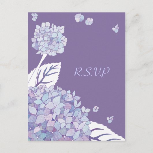 Sweet Hydrangeas：の結婚応答はがき インビテーションポストカード (正面)