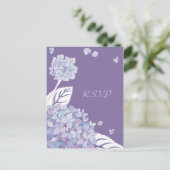 Sweet Hydrangeas：の結婚応答はがき インビテーションポストカード (スタンド正面)