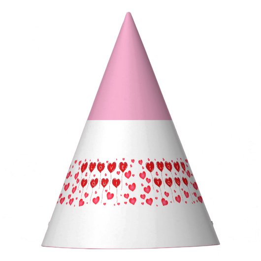 Sweet I Love You Pinkハート – キャップ工芸品 パーティーハット (正面)