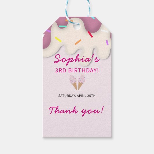 Sweet Ice Cream Birthday ギフトタグ (正面)