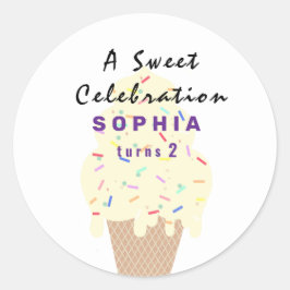 Sweet Ice Cream Birthday  ラウンドシール