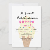 Sweet Ice Cream Birthday 招待状 (正面)