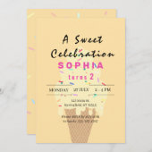 Sweet Ice Cream Birthday 招待状 (正面/裏面)