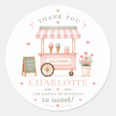 Sweet Ice Cream Birthday Thank You ラウンドシール (正面)