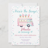 Sweet Ice Cream Truck Birthday Invitation 招待状 (正面)