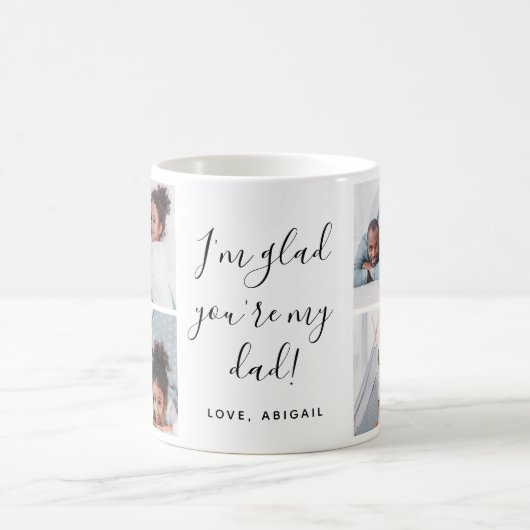 Sweet I'm Glad あなたは私のパパ写真コラージュ コーヒーマグカップ (中央)
