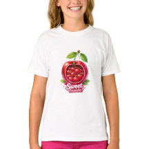 Sweet Inside - かわいいチェリーファミリーロゴTシャツ