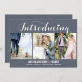 Sweet Introduction 結婚's Announcement – グレー 招待状 (正面/裏面)
