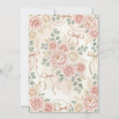 Sweet Is Brewing Blush Floral Baby Shower Tea 招待状 (裏面)