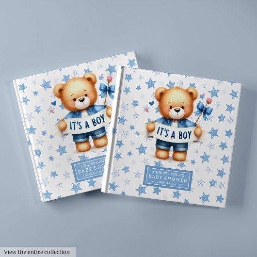 Sweet It's a Boy Teddy Bear Baby Shower Guest Book ゲストブック
