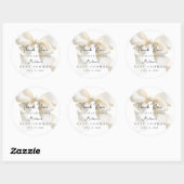 Sweet Ivory Coquette Bow Baby Shower ラウンドシール (シート)