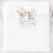 Sweet Ivory Coquette Bow Baby Shower ラウンドシール (バッグ)