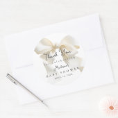 Sweet Ivory Coquette Bow Baby Shower ラウンドシール (封筒)