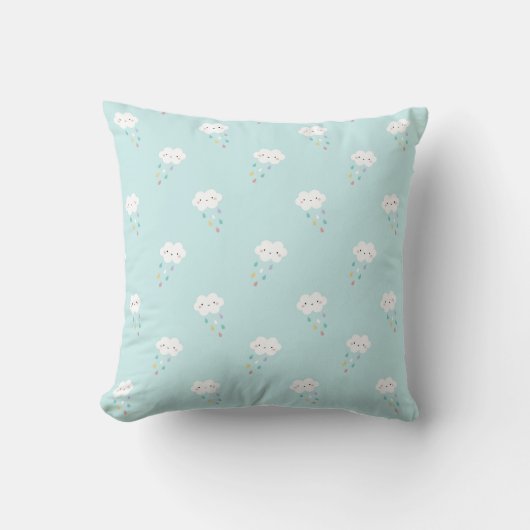 Sweet Kawaii Cloud Pattern Throw Pillow クッション (正面)