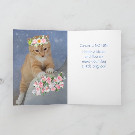 Sweet Kitten and Flowers Cancer Support カード (内部)