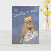 Sweet Kitten and Flowers Cancer Support カード (黄色い花)