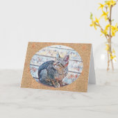 Sweet Kitten Cat アート Note Card カード (黄色い花)