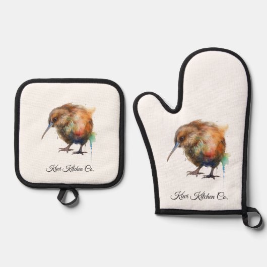 Sweet Kiwi, custom 鍋つかみ&鍋敷きセット (正面)