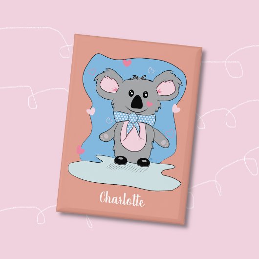 Sweet Koala Kid Valentine's Day Pin Button 缶バッジ