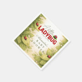 Sweet Ladybug Spring Baby Shower スタンダードカクテルナプキン (角)