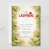 Sweet Ladybug Spring Baby Shower 招待状 (正面)