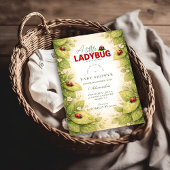 Sweet Ladybug Spring Baby Shower 招待状