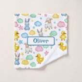 Sweet Lamb, Bunny, and Duckling Pattern ウォッシュタオル (ウォッシュタオル)